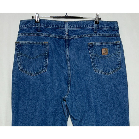 Carhartt Jeans Mens 42x32 Blue Traditional Fit Measures 41x32 Dark Wash Workwear - Picture 4 of 10
